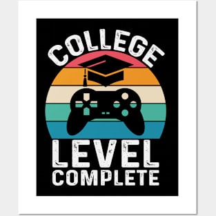 College Level Complete Video Game Gamer Men Graduation Posters and Art